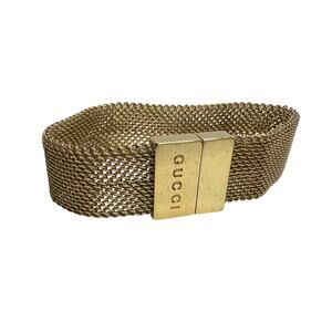 Gucci Mesh Link Bracelet in Gold-Tone Steel - Vintage